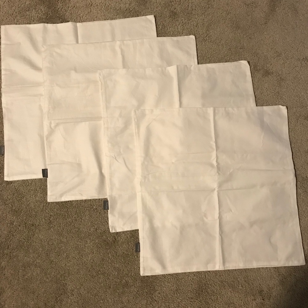 4 White Throw Pillow Covers